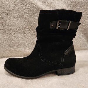 EARTH AVANI BUTTERNUT Boots Booties Black Suede Size 10W